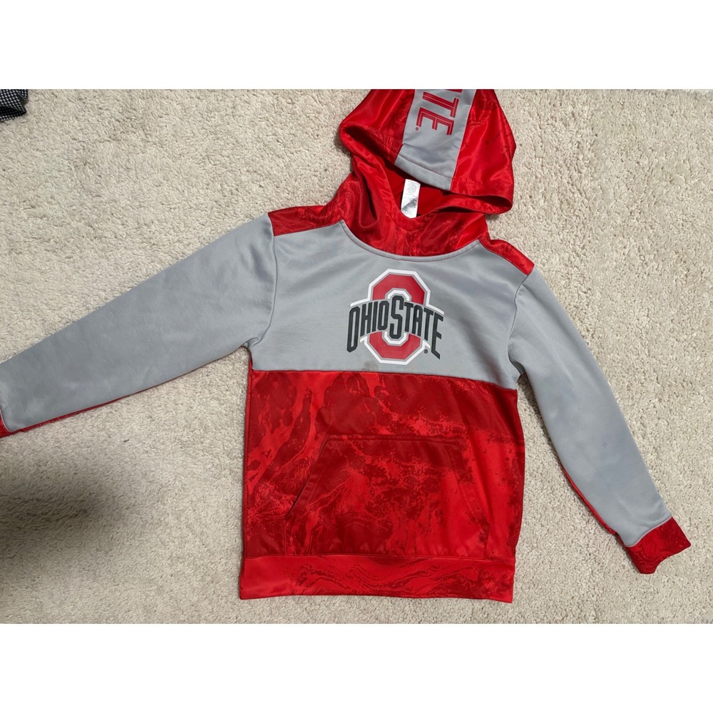 Kids Ohio State Buckeyes Hoodie Red Gray Youth Medium 10/12‎ Athletic